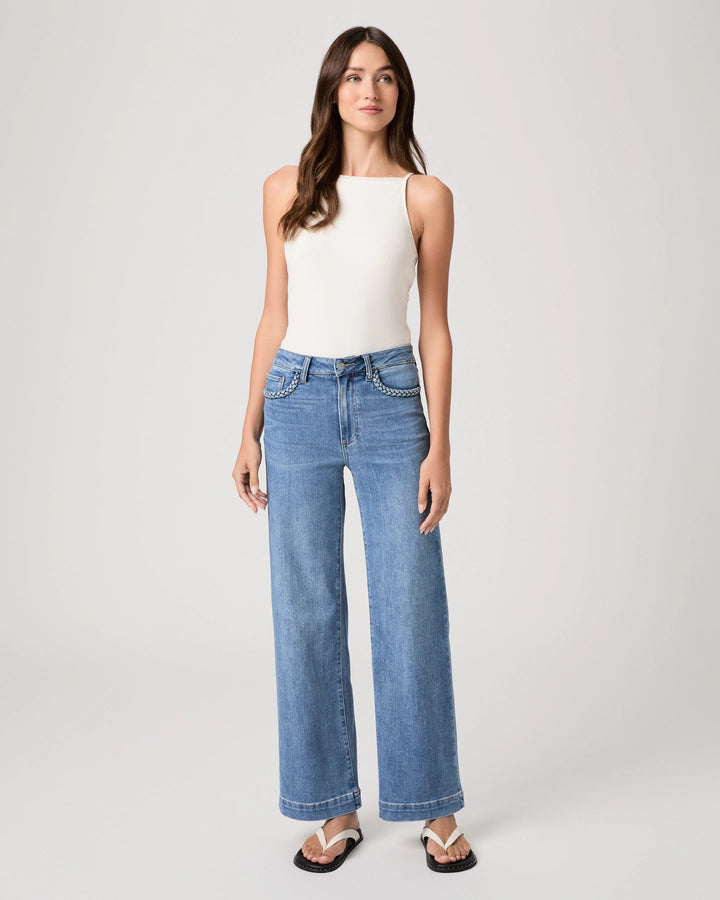 PAIGE Anessa 31" Wide Leg Braided Jeans - Encino