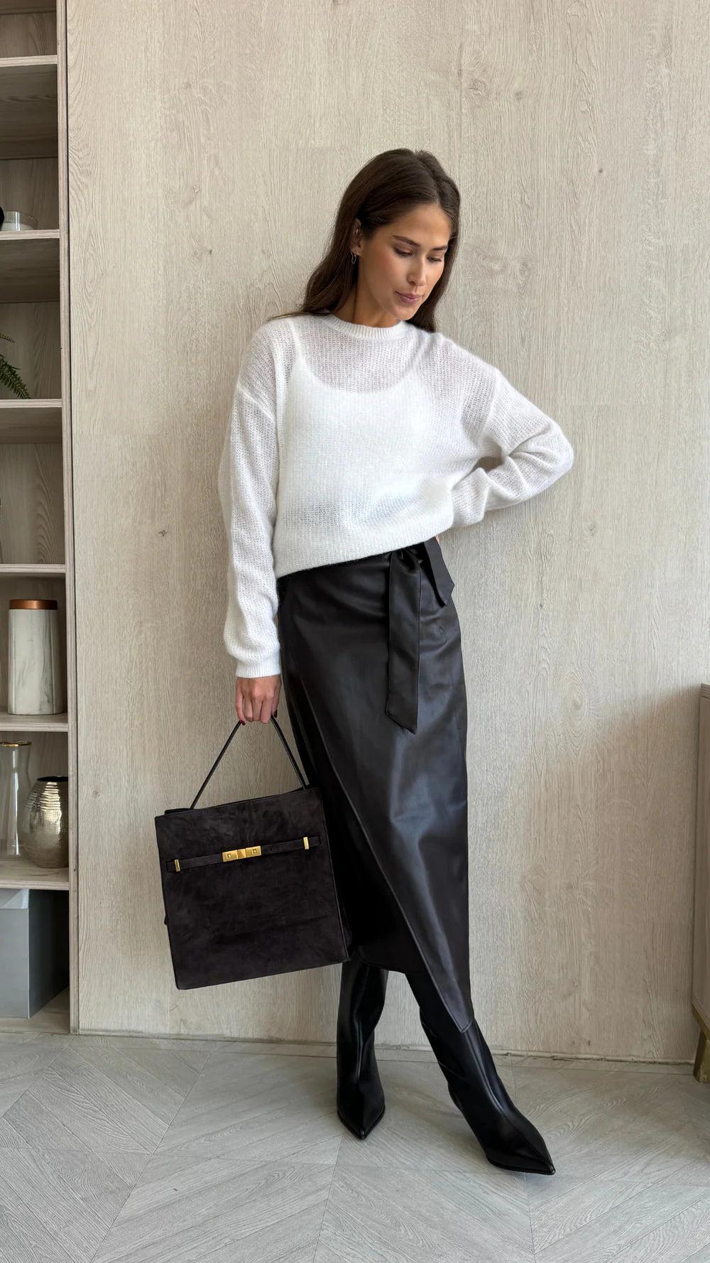 Charli Livia Wrap Skirt - Espresso