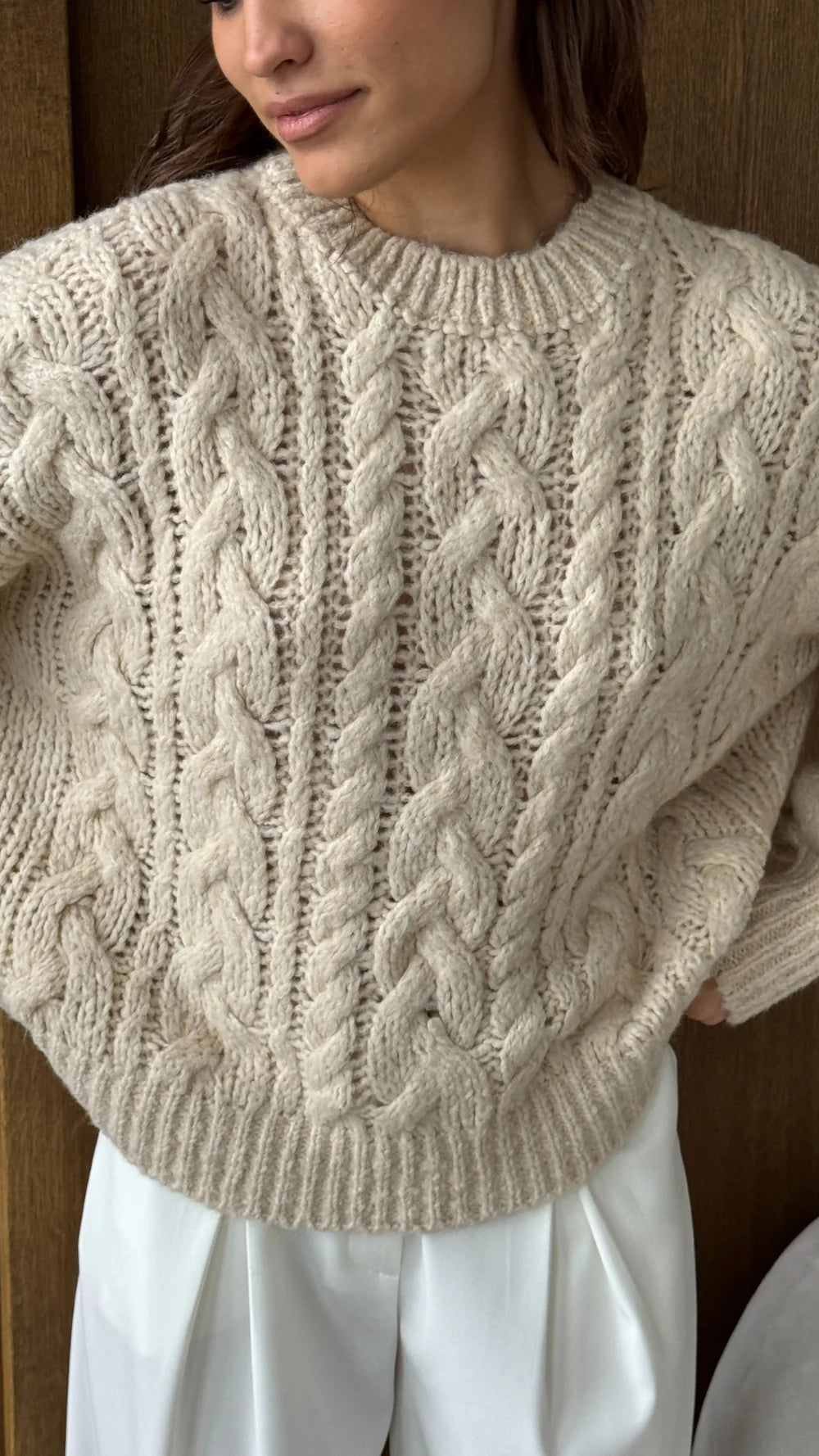 Charli Mara Cable Knit Jumper - Cream