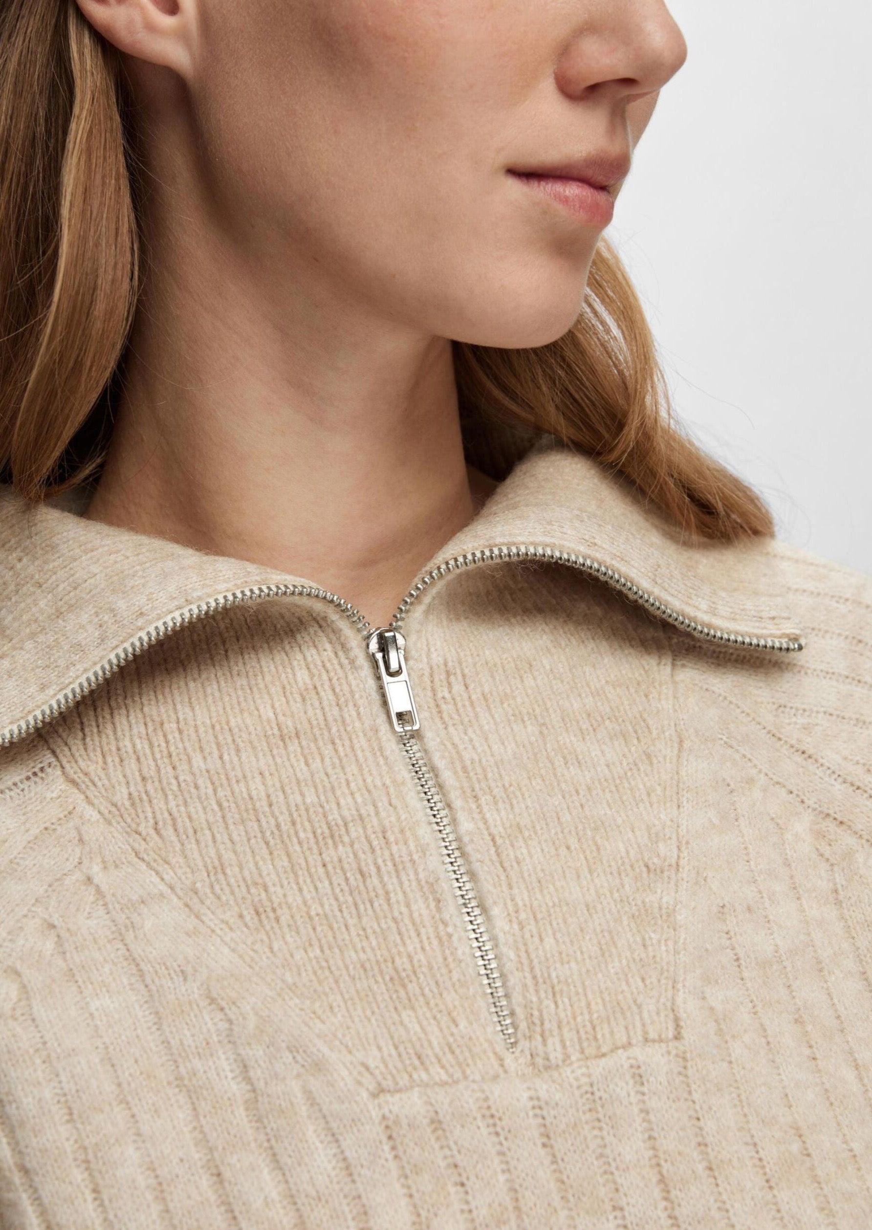 Selected Femme Lulu Half Zip - Birch