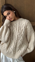 Charli Mara Cable Knit Jumper - Cream