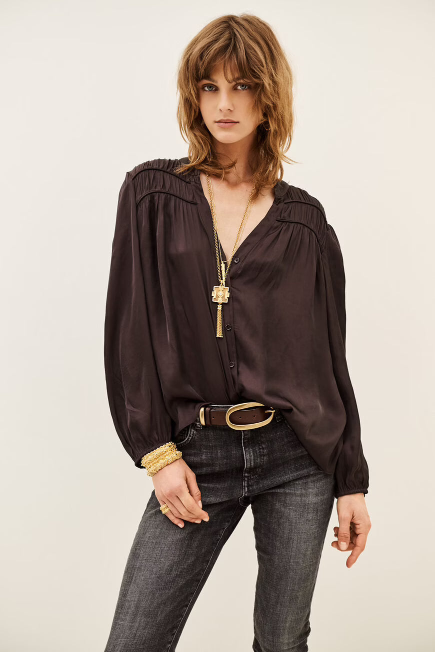 Ba&Sh Cessia Blouse - Burgundy