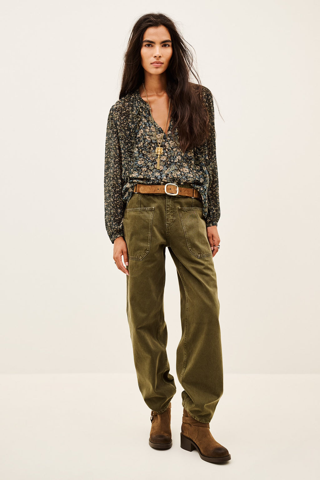 Ba&Sh Kross Romantic Blouse - Khaki