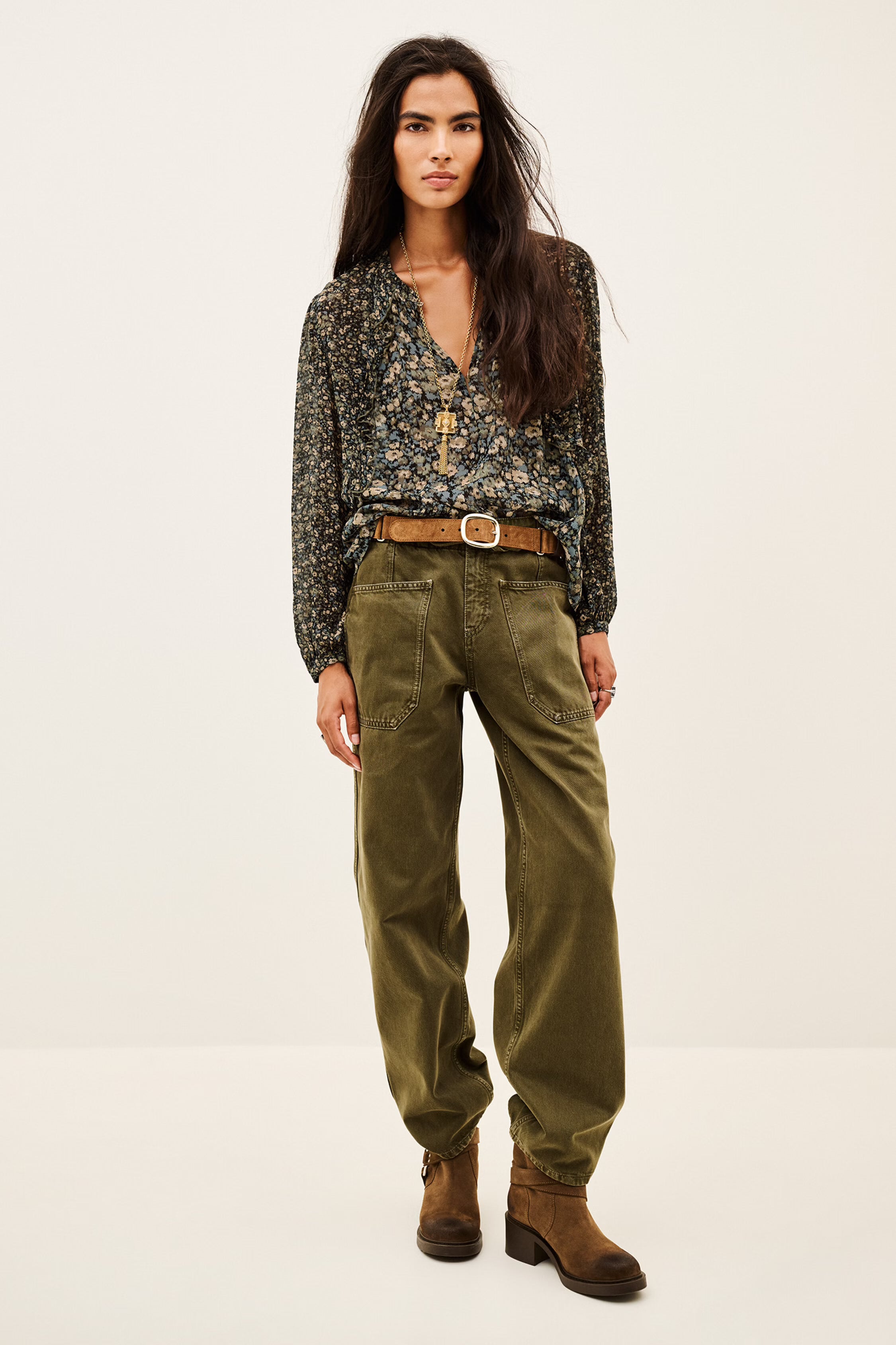 Ba&Sh Kross Romantic Blouse - Khaki