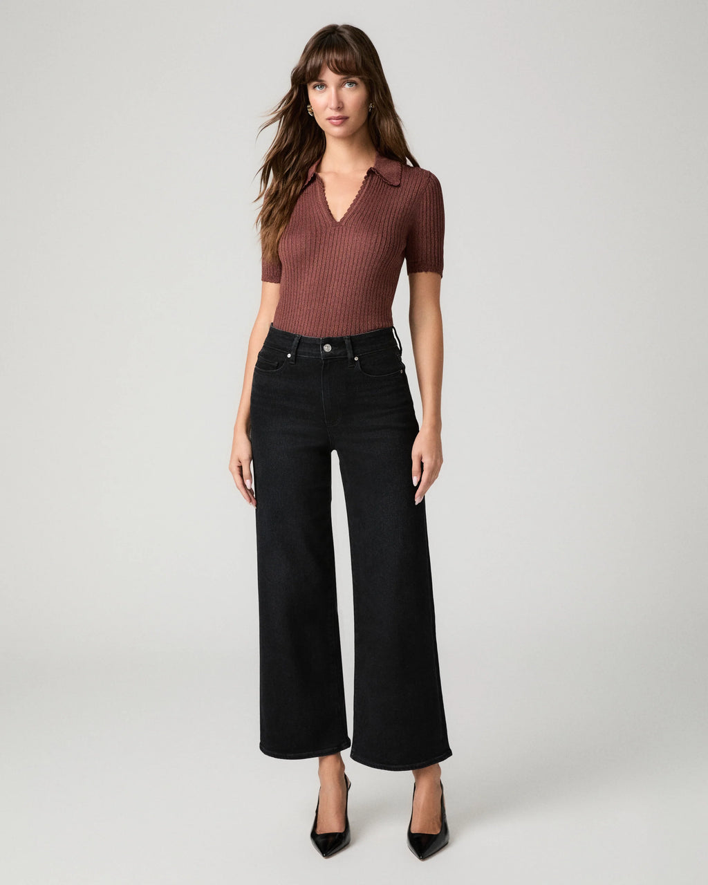 Paige Wide Leg Anessa Jeans - Yacht Club
