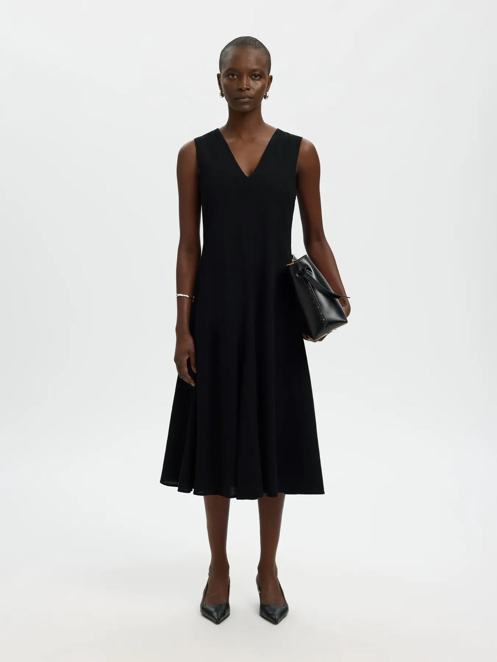 Selected Luisa Linen Dress - Black