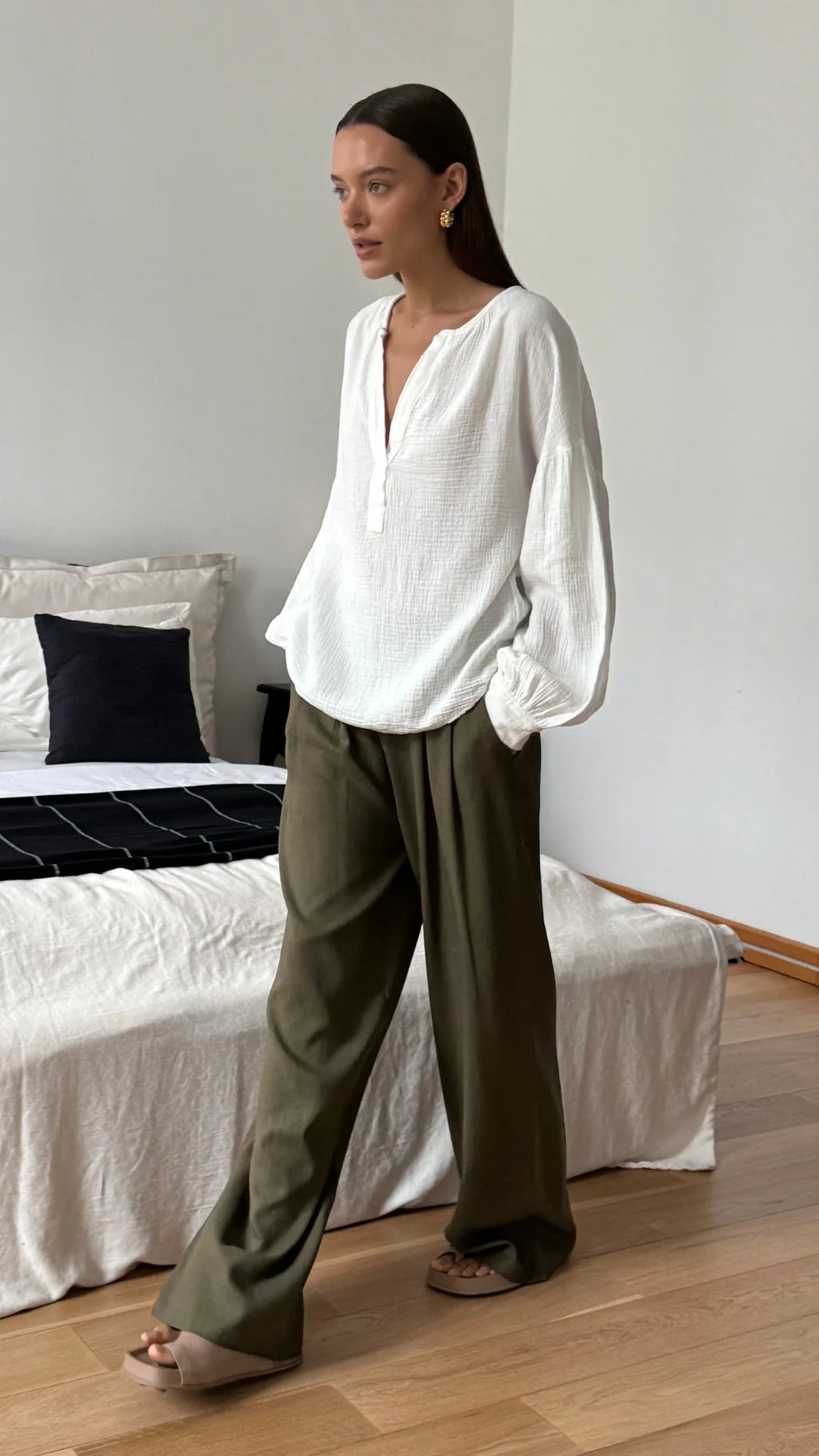 Charli Peach Shirt - White