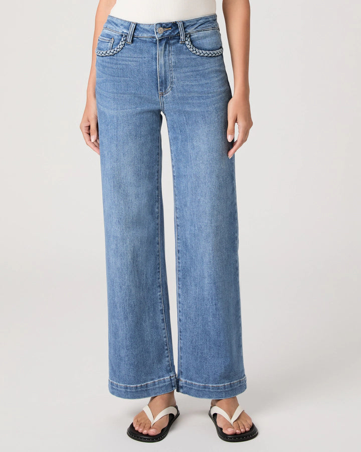PAIGE Anessa 31" Wide Leg Braided Jeans - Encino