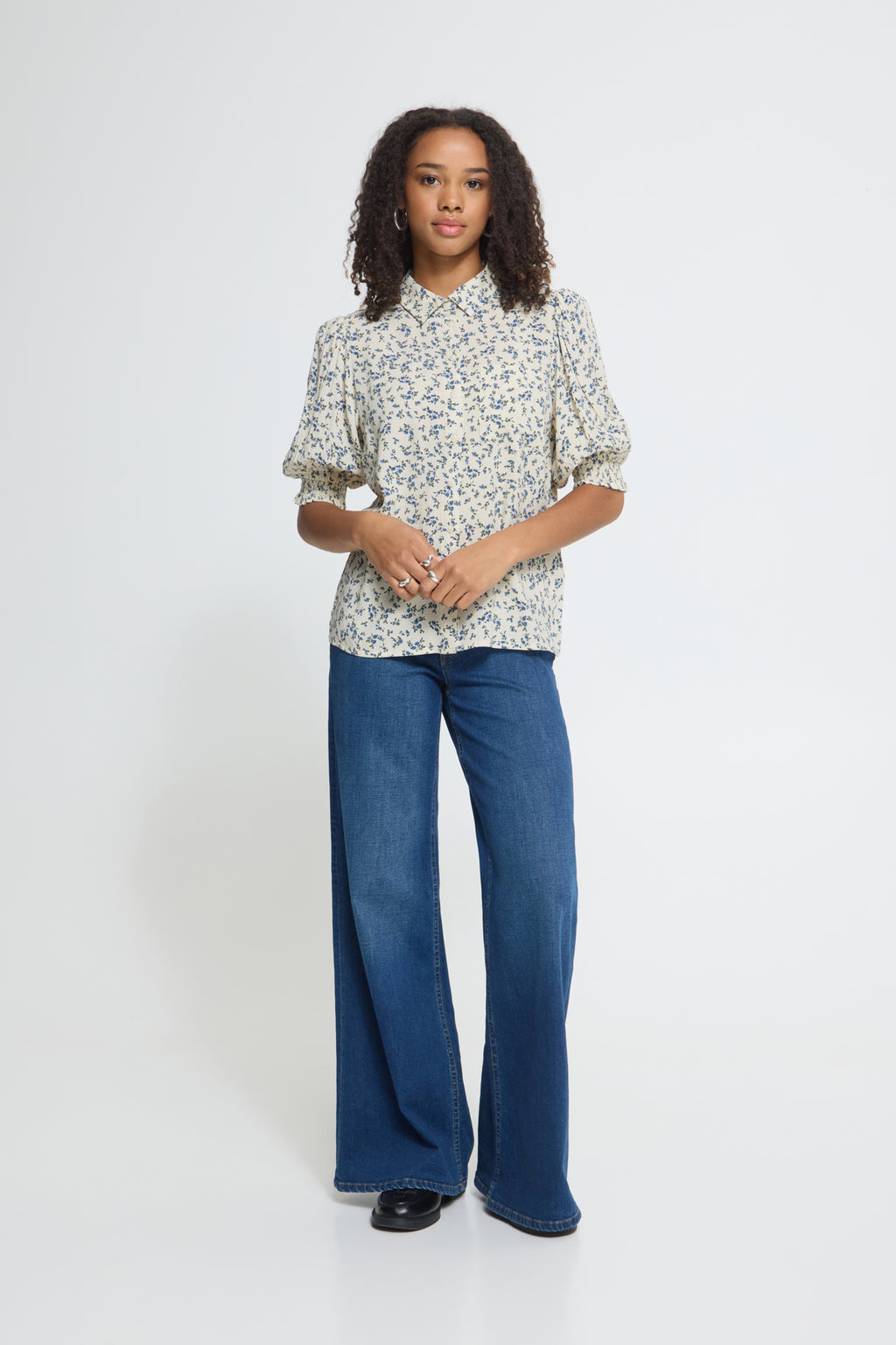 Ichi Vera Shirt - Flower Blue