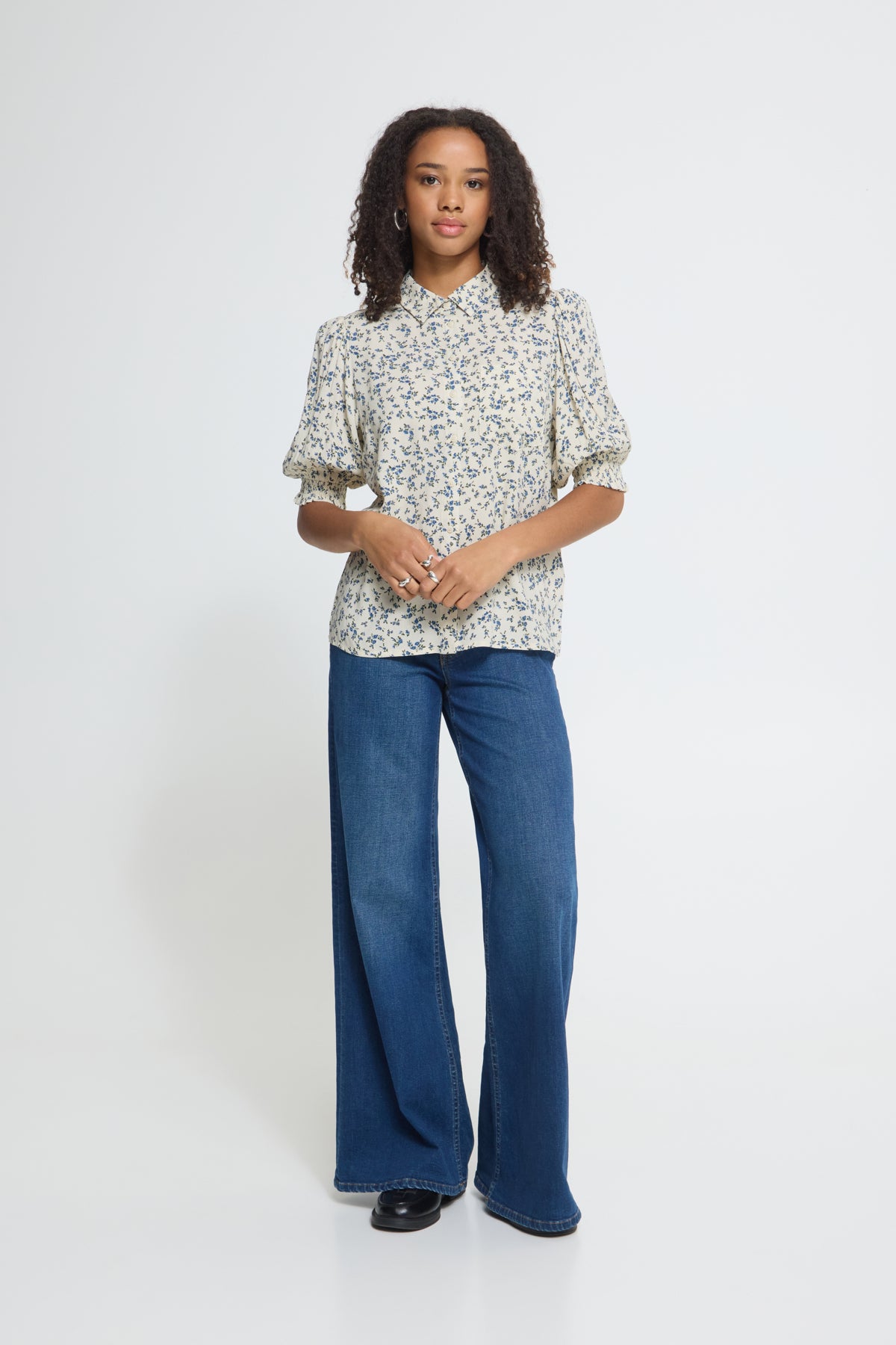 Ichi Vera Shirt - Flower Blue