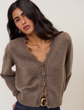 Nobody's Child Crochet Cardigan - Brown