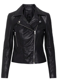 YAS Sophie Leather Jacket - Black