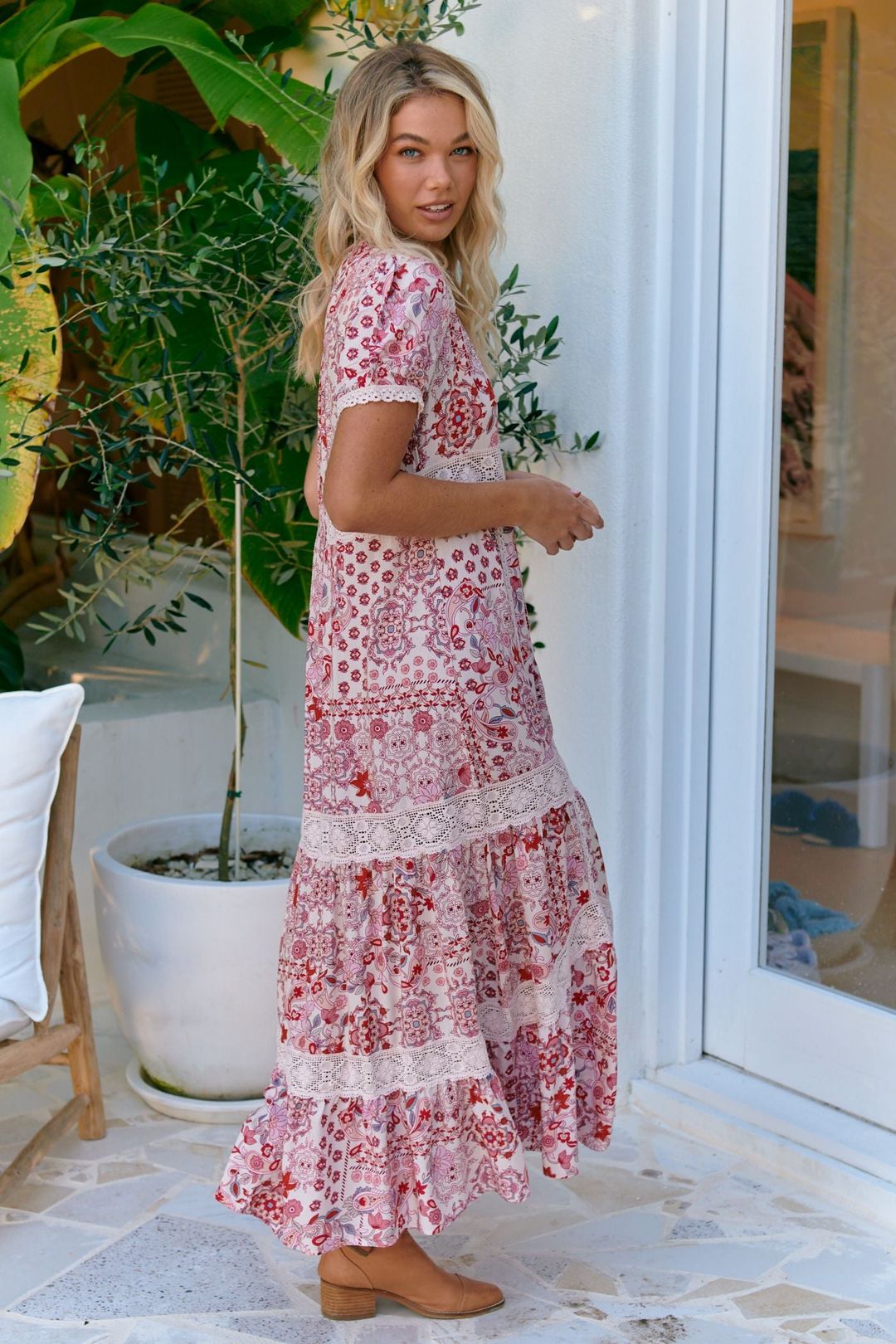 Jaase Huntley Maxi - Ruby Red Print