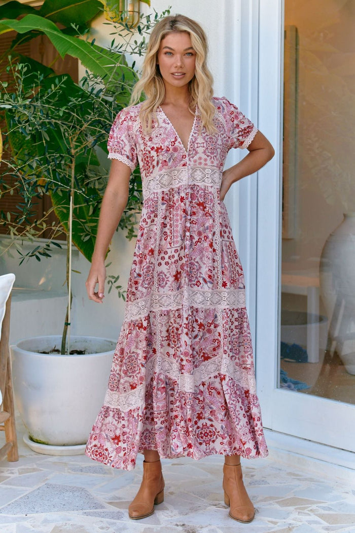 Jaase Huntley Maxi - Ruby Red Print