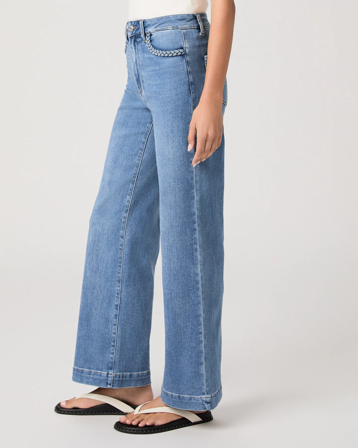 PAIGE Anessa 31" Wide Leg Braided Jeans - Encino