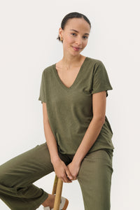 Part Two Axellines T-Shirt - Khaki