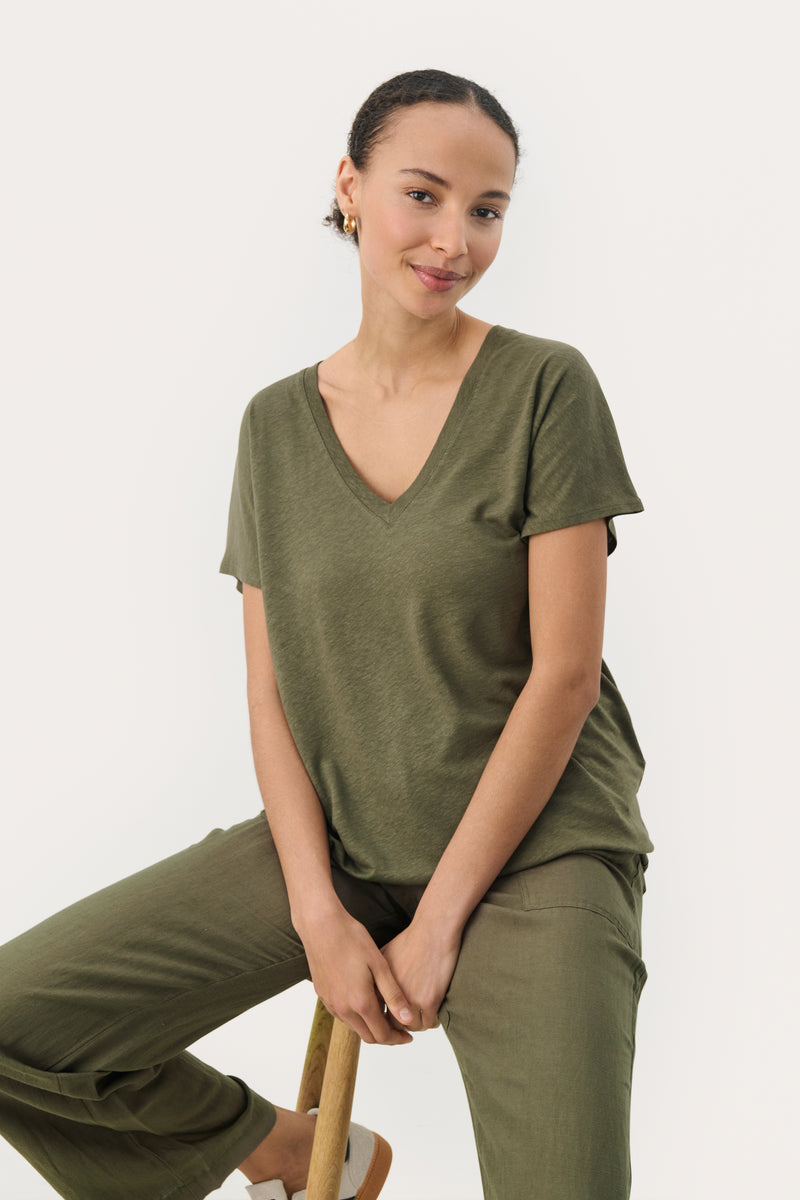 Part Two Axellines T-Shirt - Khaki
