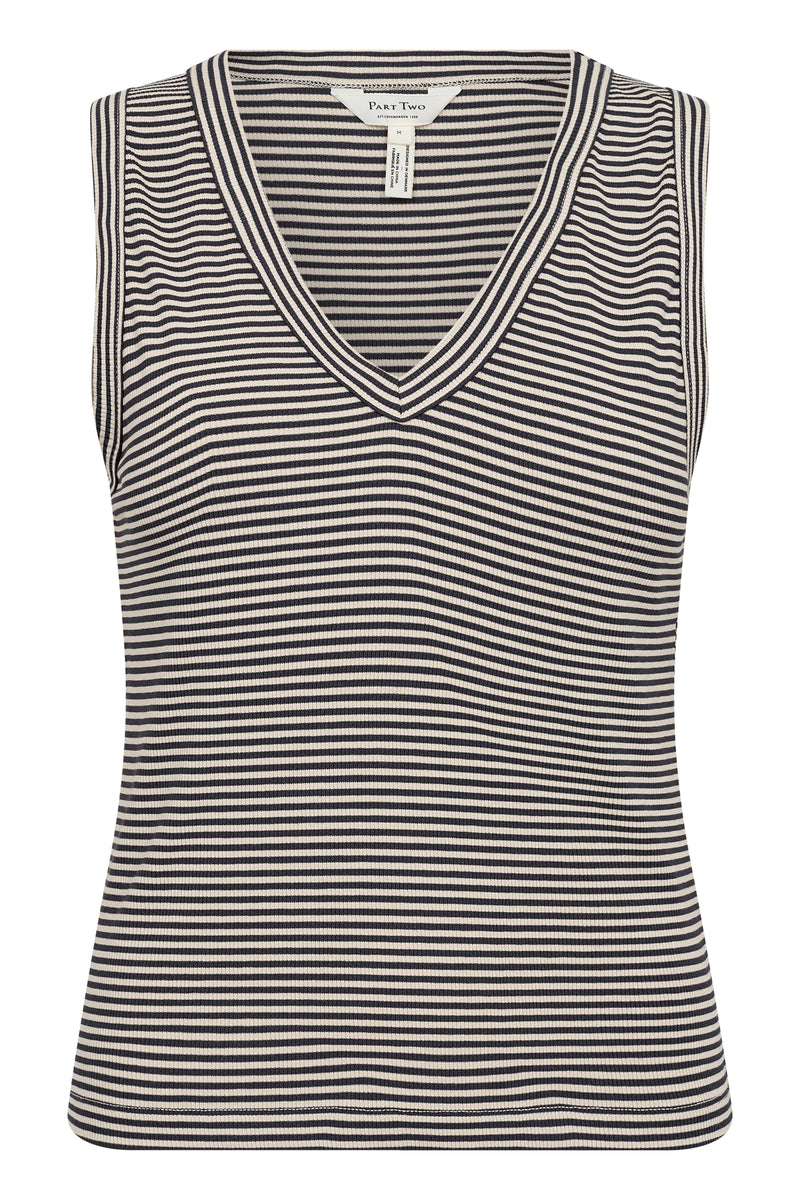 Part Two Nikkia Stripe Vest - Black