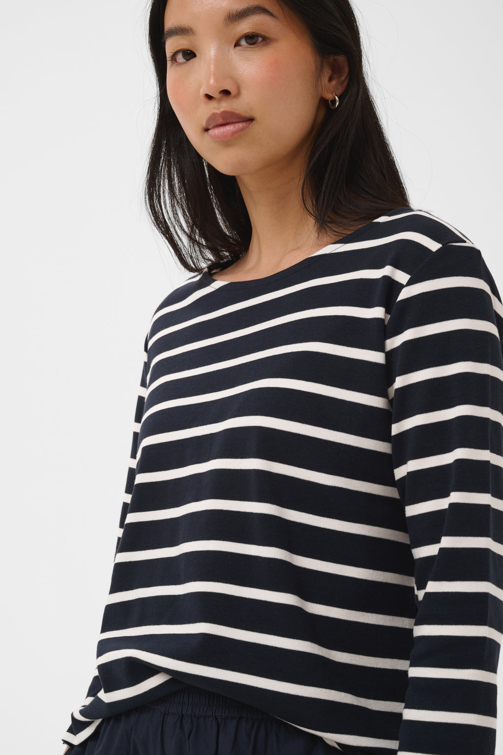 Part Two Nela Tee - Eggnog Stripe