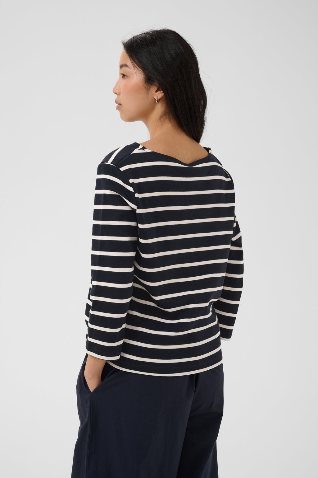 Part Two Nela Tee - Eggnog Stripe