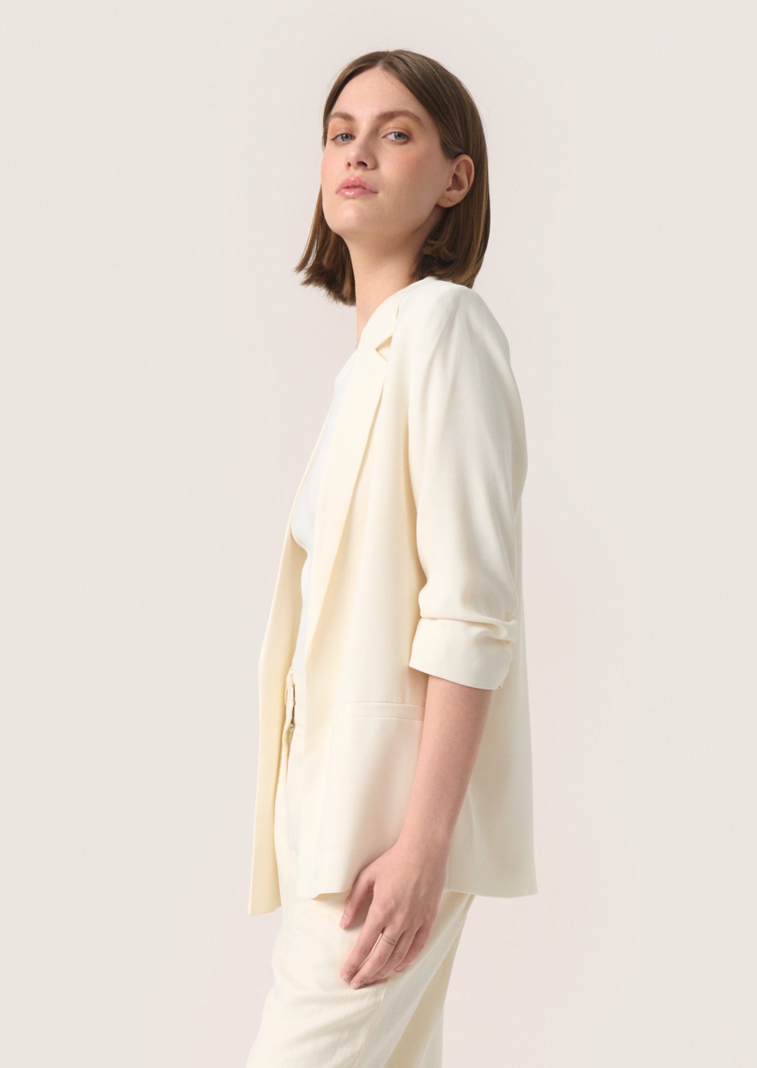 Soaked Shirley 3/4 Blazer - Whisper