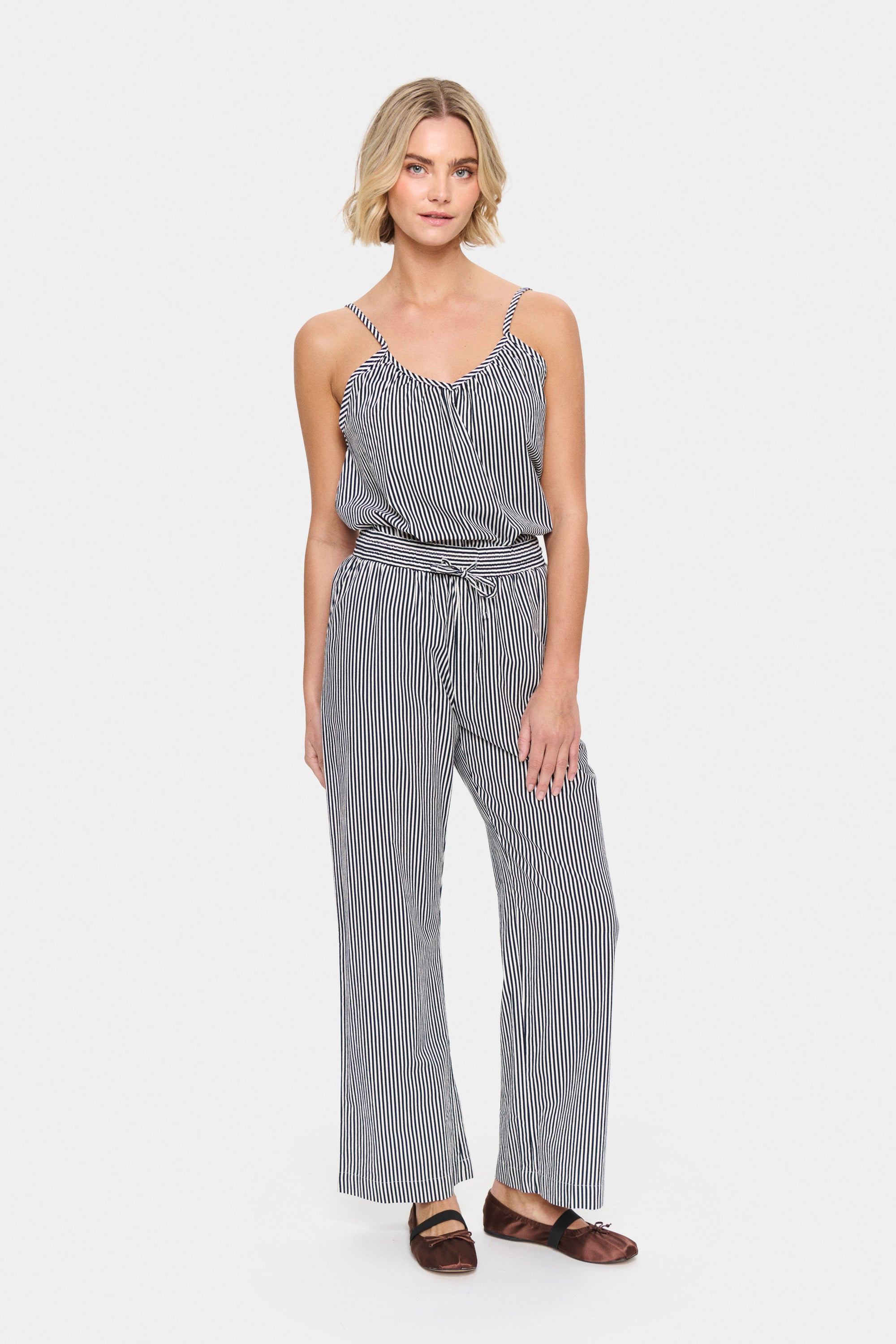 Saint Tropez Zalinda Stripe Trousers - Black