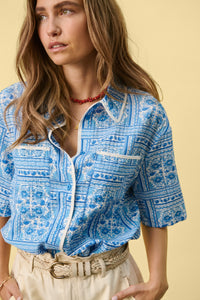 Saint Tropez Kaisa Shirt - Blue Tile