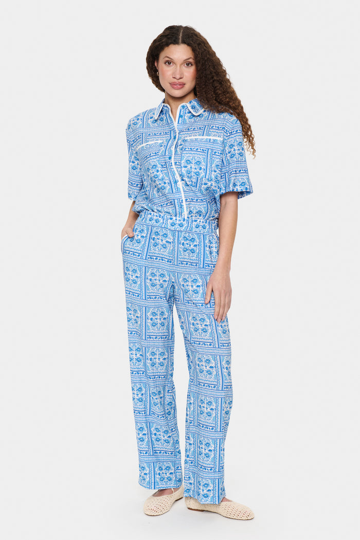 Saint Tropez Kaisa Pants - Blue Tile