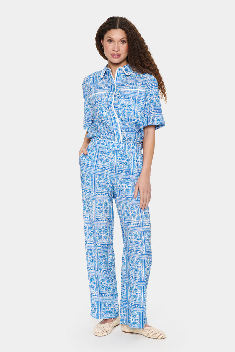Saint Tropez Kaisa Pants - Blue Tile