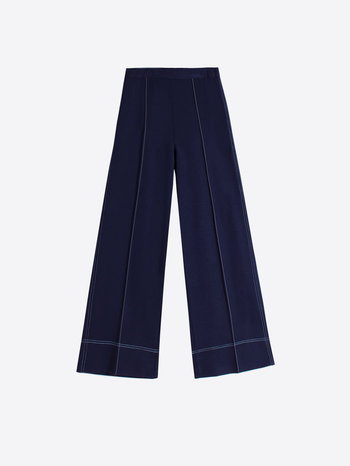Vilagallo Flared Stitched Trouser - Navy