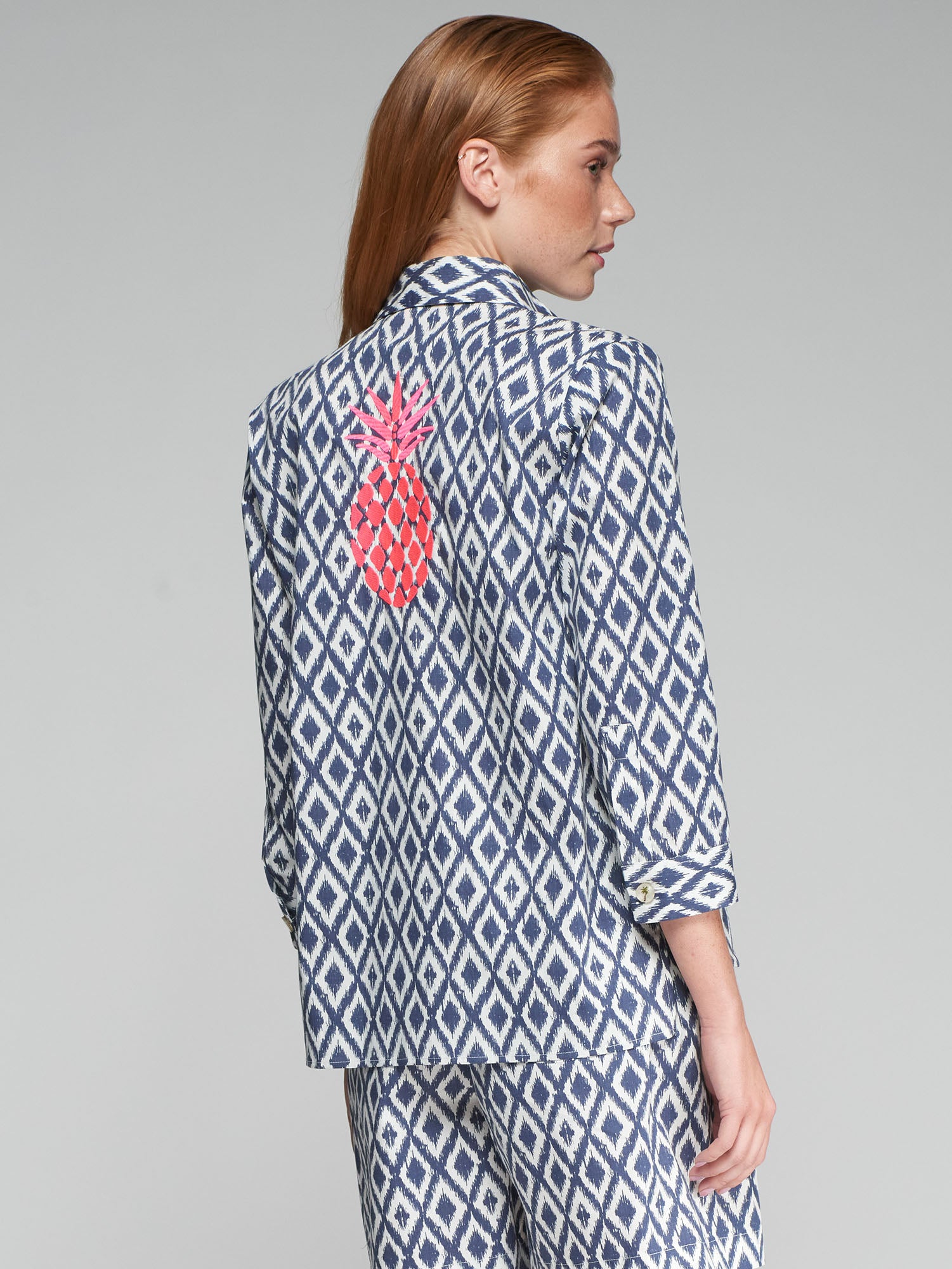 Vilagallo Poline Ikat Shirt - Navy