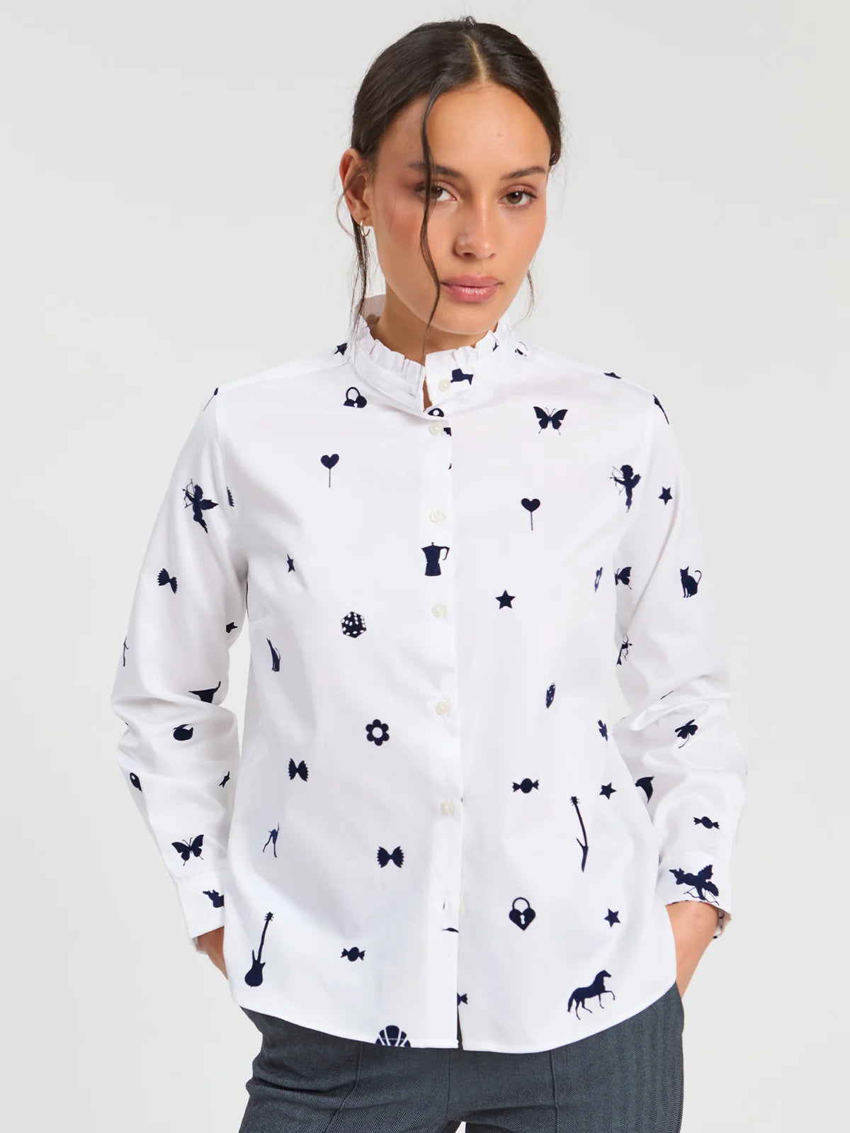 Vilagallo Andy Flocado Satin Shirt