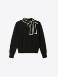 Vilagallo Bow Neck Knitted Jumper - Black