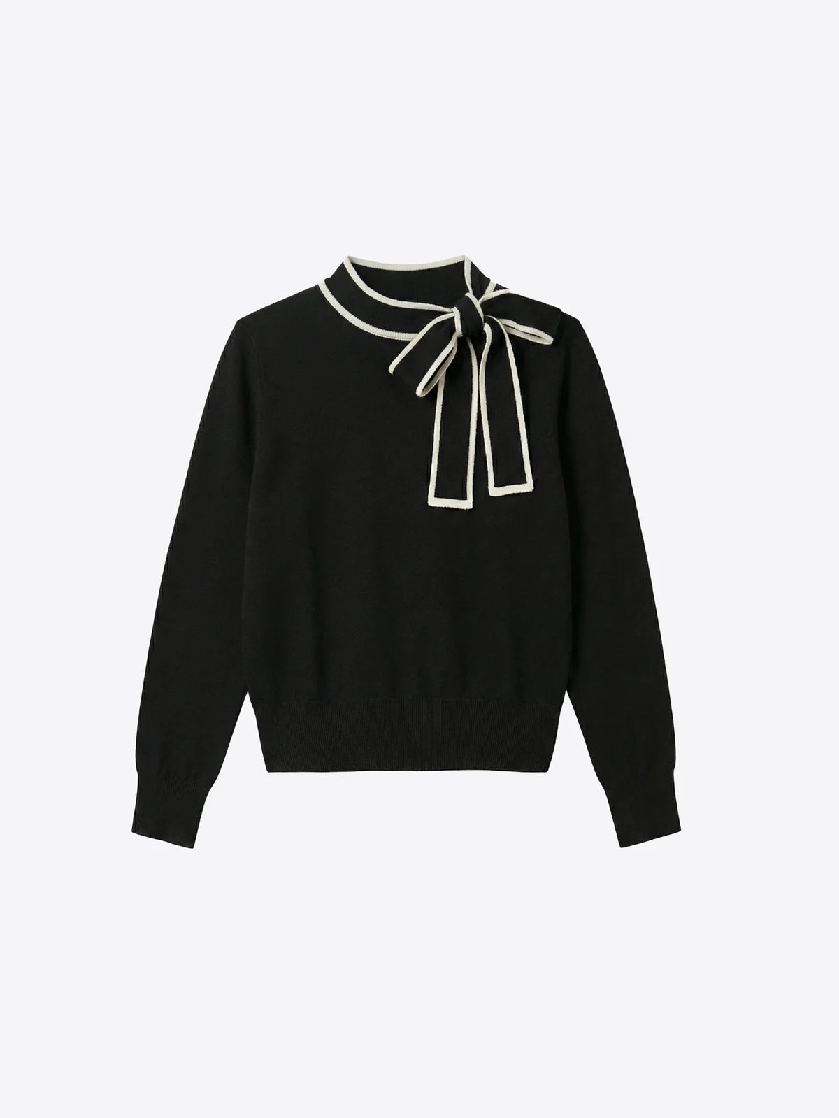 Vilagallo Bow Neck Knitted Jumper - Black