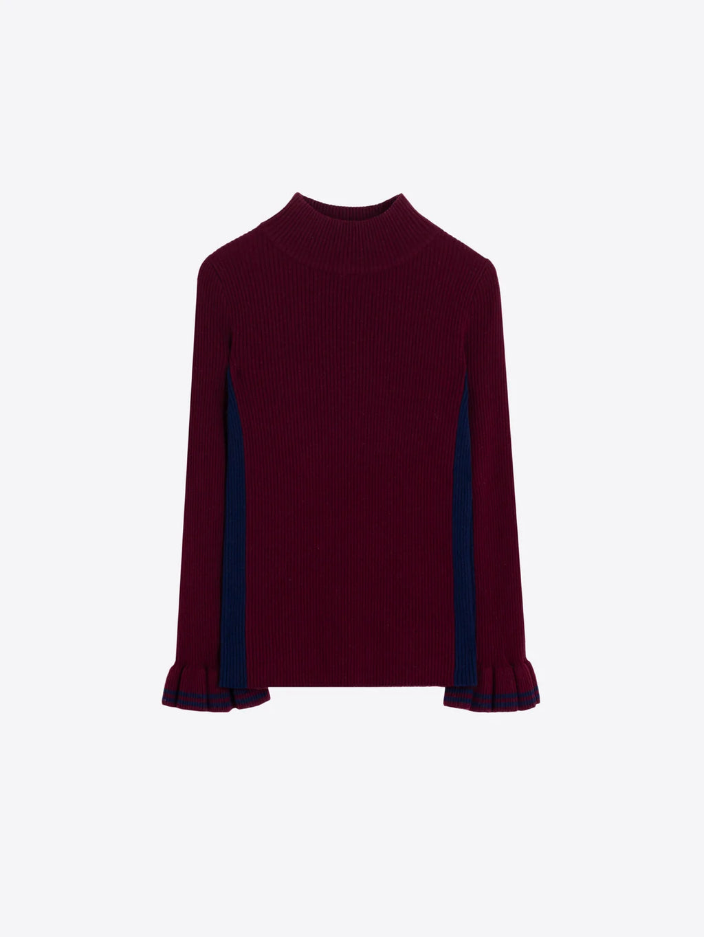 Vilagallo Ribbed Jumper - Burgundy