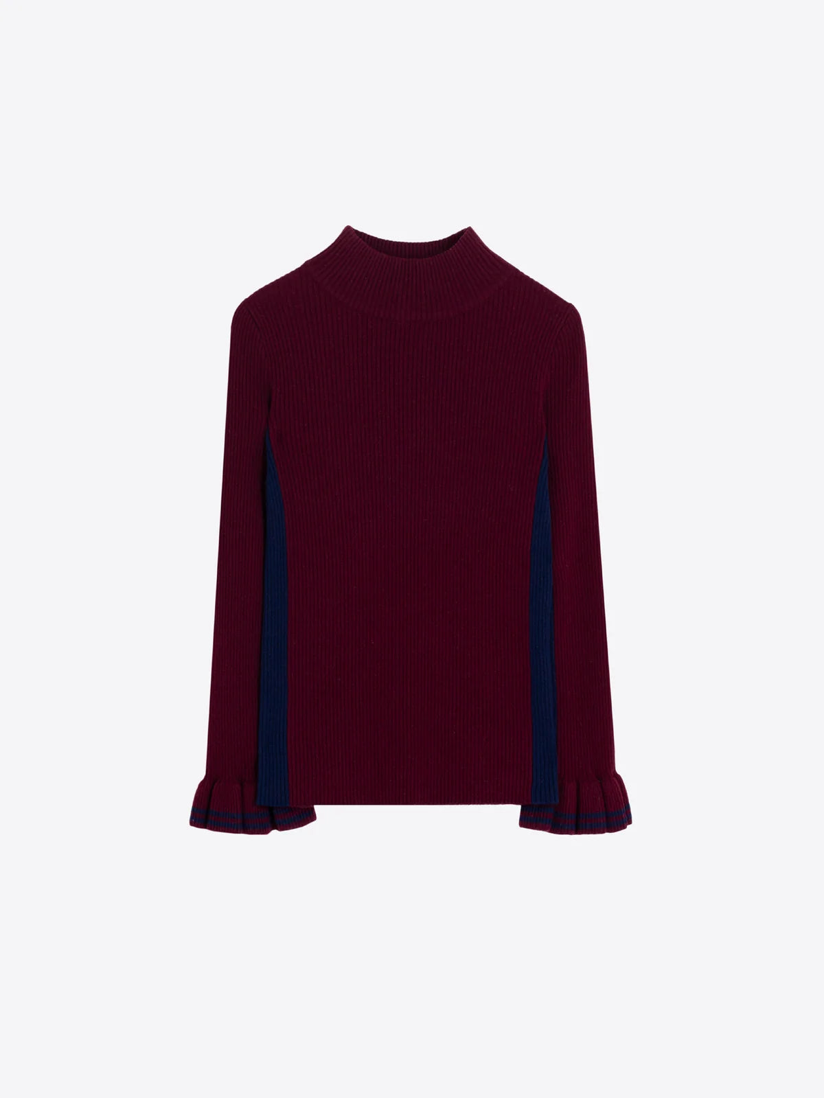 Vilagallo Ribbed Jumper - Burgundy