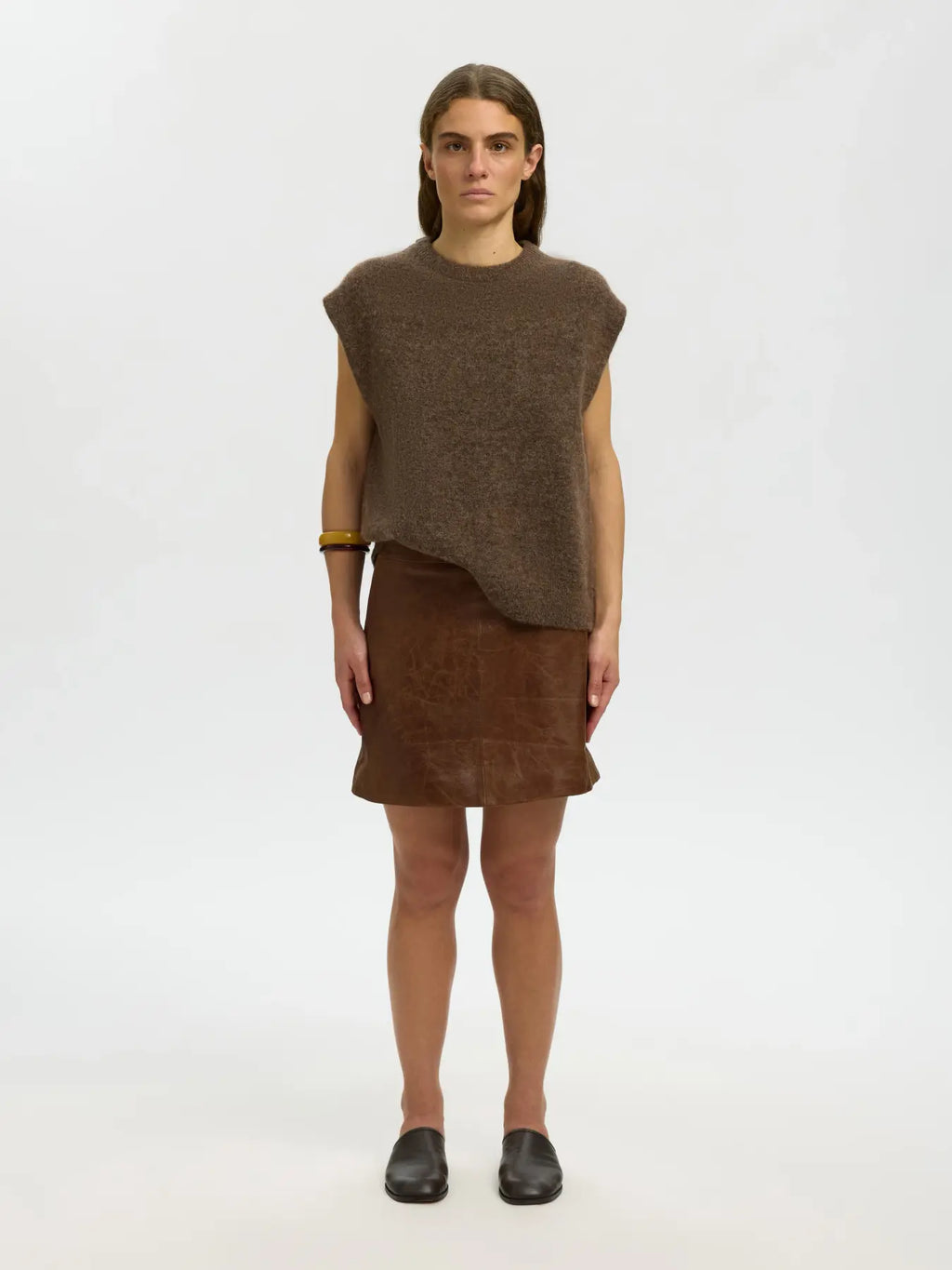 Selected Lulu Knit Vest - Brown