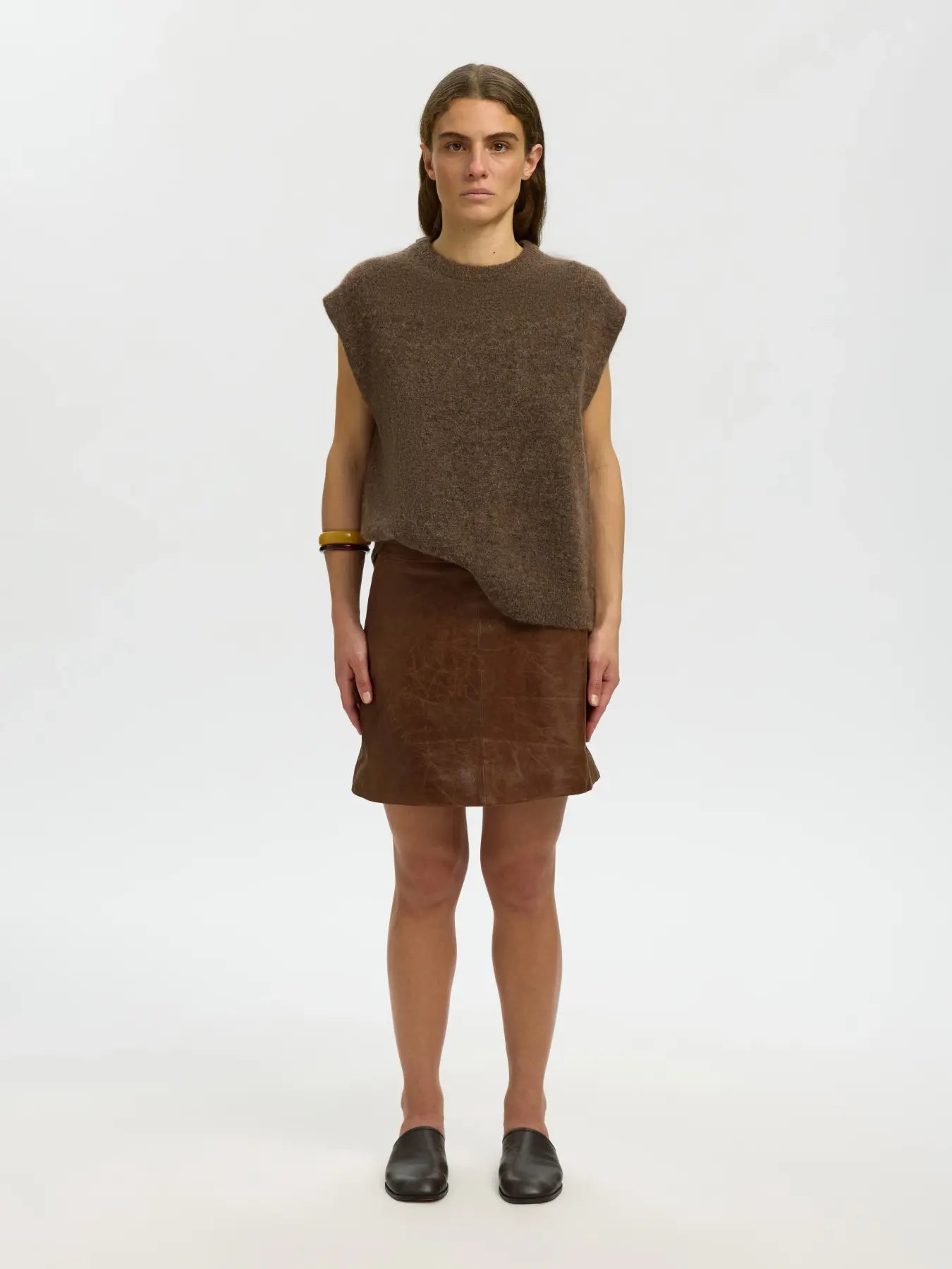 Selected Lulu Knit Vest - Brown