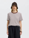 Selected Essential Boxy Tee - Cherry Stripe