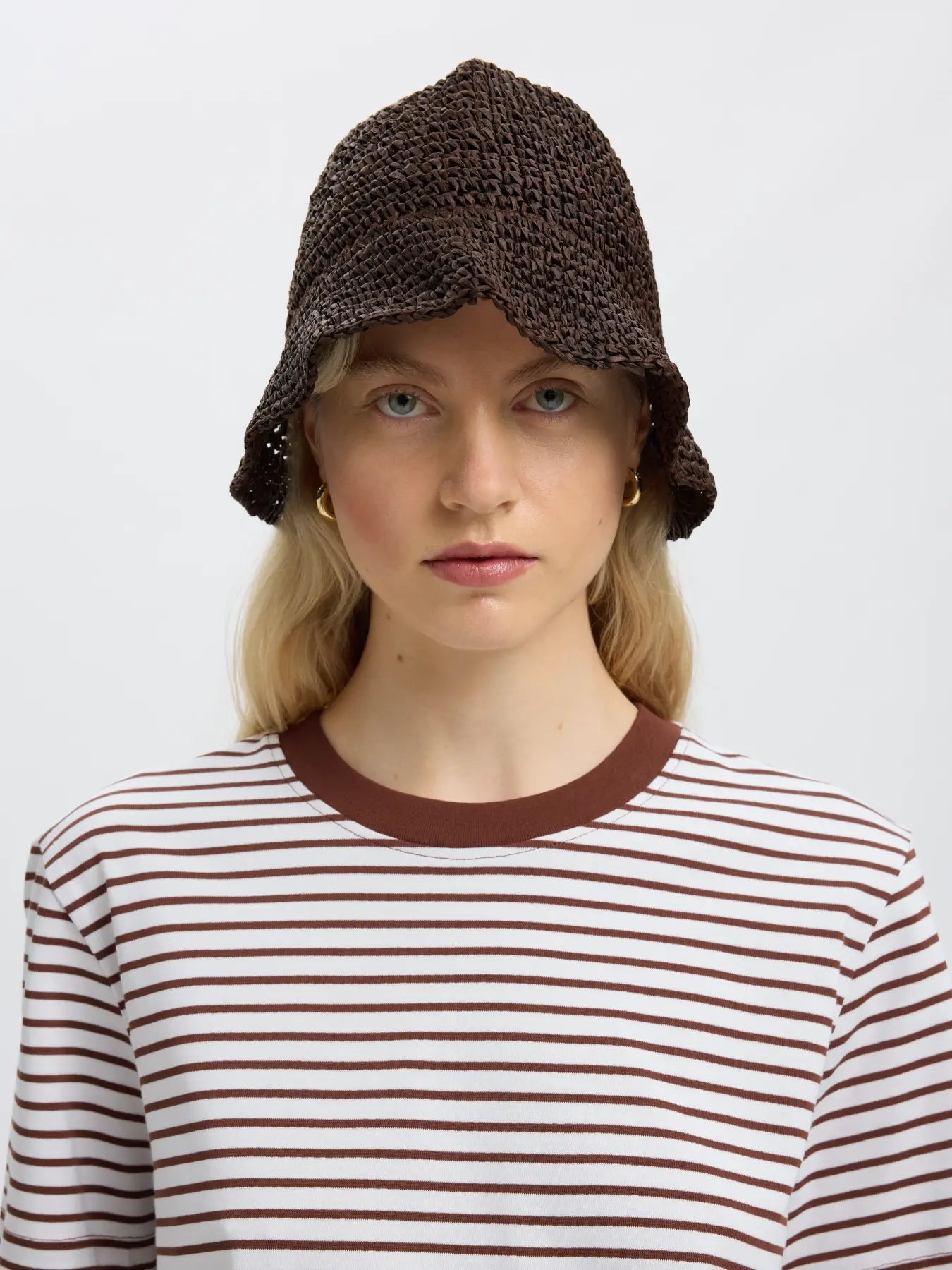 Selected Essential Boxy Tee - Cherry Stripe