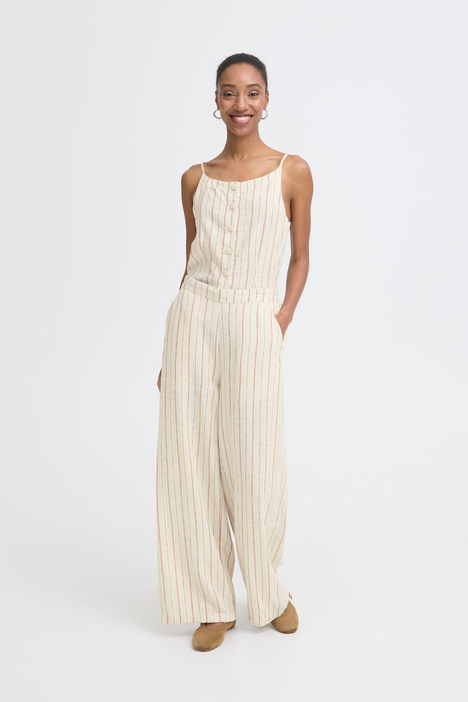 Ichi Linen Stripe Trouser
