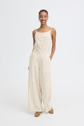 Ichi Linen Stripe Trouser