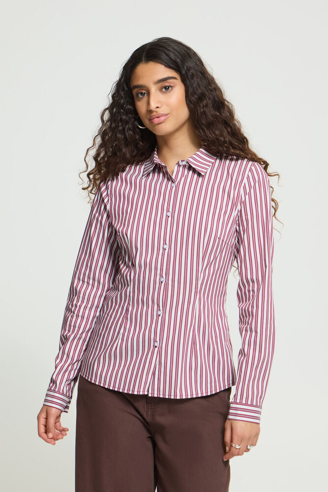 Ichi Dima Striped Shirt - Red