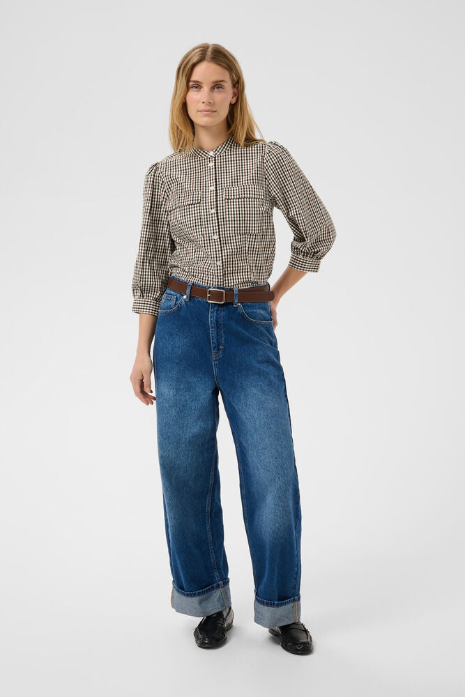 Part Two Chinette Shirt - Brown Check