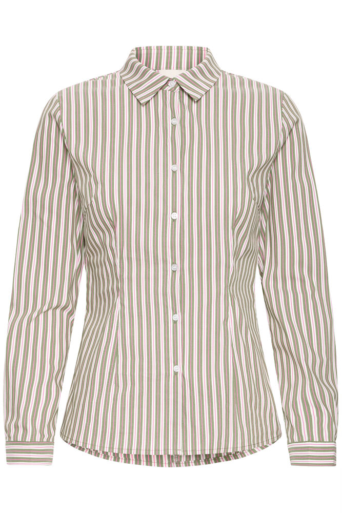 Ichi Dima Striped Shirt - Green