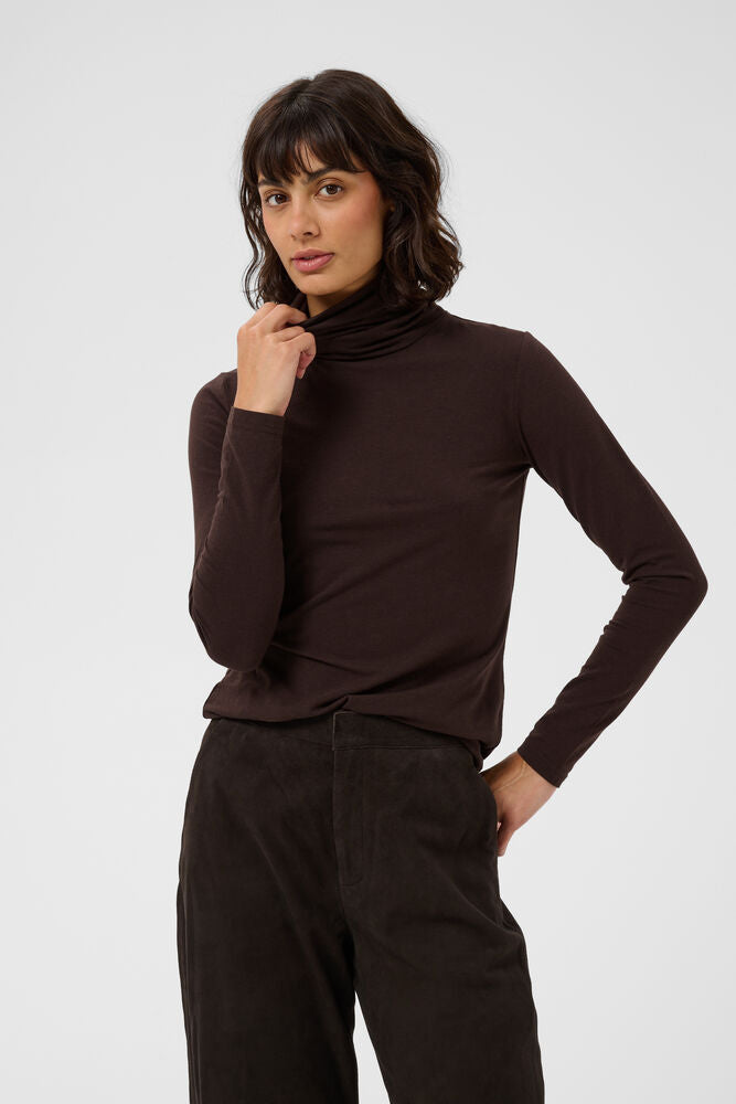 Part Two Efinas Roll Neck T- Shirt - Brown