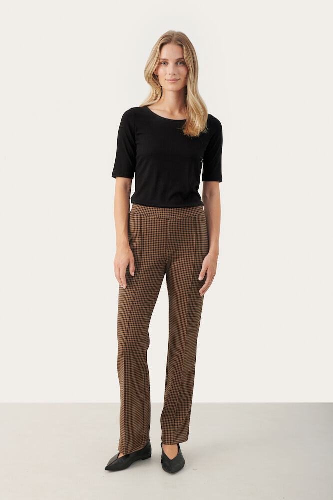 Part Two Pontas Checked Trousers - Brown