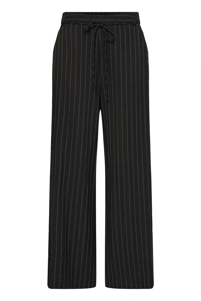 Ichi Fienna Stripe Pant - Black