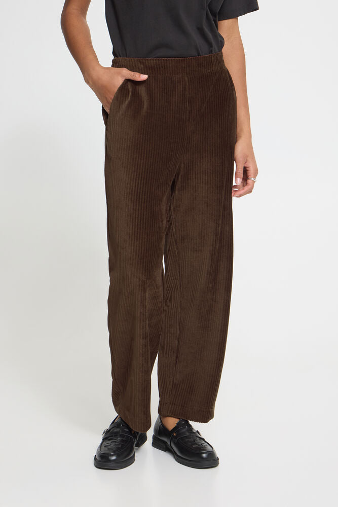 Ichi Tamary Cord Trousers - Coffee