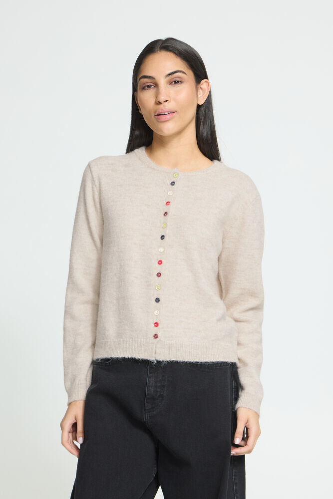 Ichi Fantia Cardigan - Oatmeal